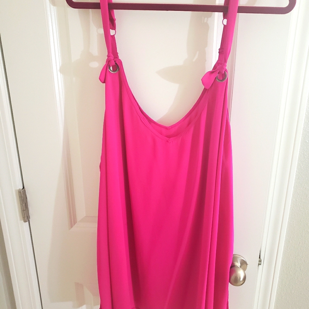 Neon pink tank style blouse